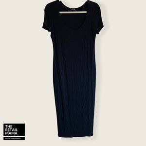 Popular Basics Womens Fitted Black T-Shirt Dress